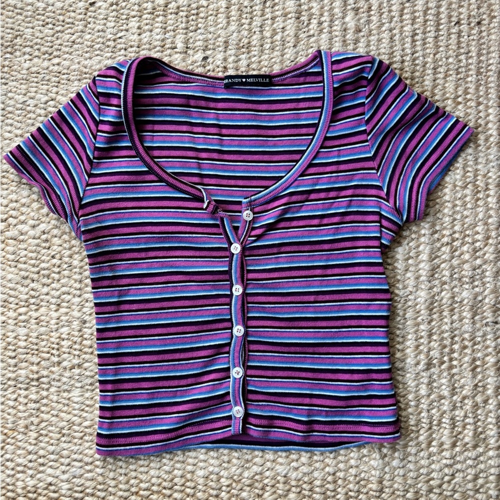 Brandy Melville Button Up crop top